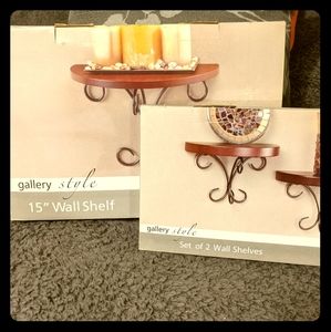 Gallery Style Walnut Wall Shelves